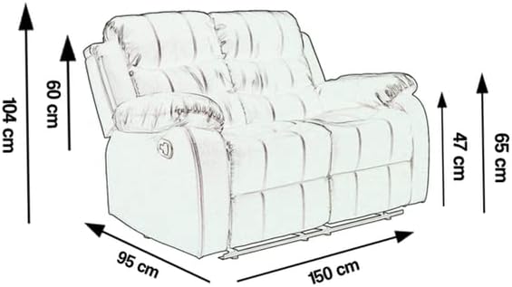 Sillón Midtown Concept Lounge Lounge de 2 secciones tapizado en piel sintética - Marrón - 95 CM X 104 CM X 150 CM