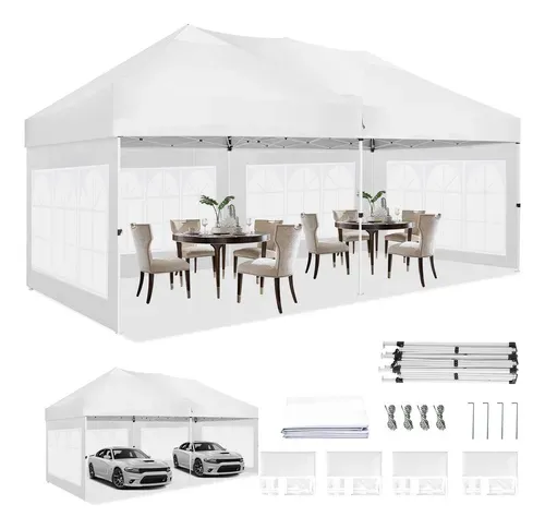 Toldo Carpa Impermeable Plegable Con Paredes Laterales 3*6m