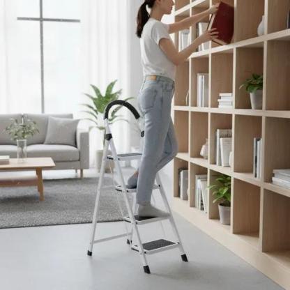Escalera De Acero Tubular Tipo Tijera Plegable 4 Escalones