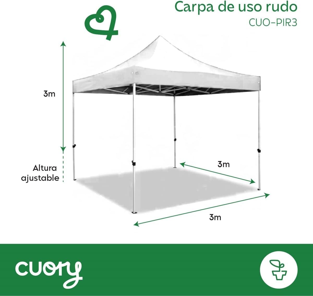CUORY Carpa Toldo 3x3 Reforzado Plegable Impermeable | Facil Armado Y Transporte Jardín Casa Exterior Uso Rudo Acero Lona | Blanco-Juego combinado de destornilladores