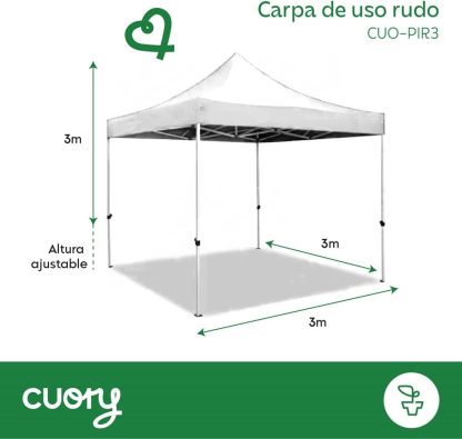 CUORY Carpa Toldo 3x3 Reforzado Plegable Impermeable | Facil Armado Y Transporte Jardín Casa Exterior Uso Rudo Acero Lona | Blanco-Juego combinado de destornilladores