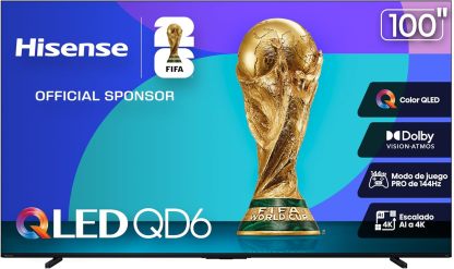 Hisense Television QD6QFM (Modelo 2025) Pantalla 43 Pulgadas,QLED Smart Fire TV UHD 4K,Control Remoto por Voz con Alexa,Escalado AI a 4K,Dolby Vision Atmos, Modo de Juego Plus