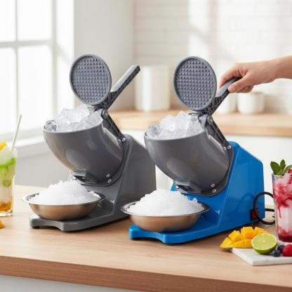Maquina Trituradora De Hielo Para Raspados Eléctrica Tritura 50 Kilos De Hielo Acero Inoxidable y plástico Triturador Hielo Con Boul Hielo Frappes Raspados de Hielo Acero inoxidable y plástico resistente