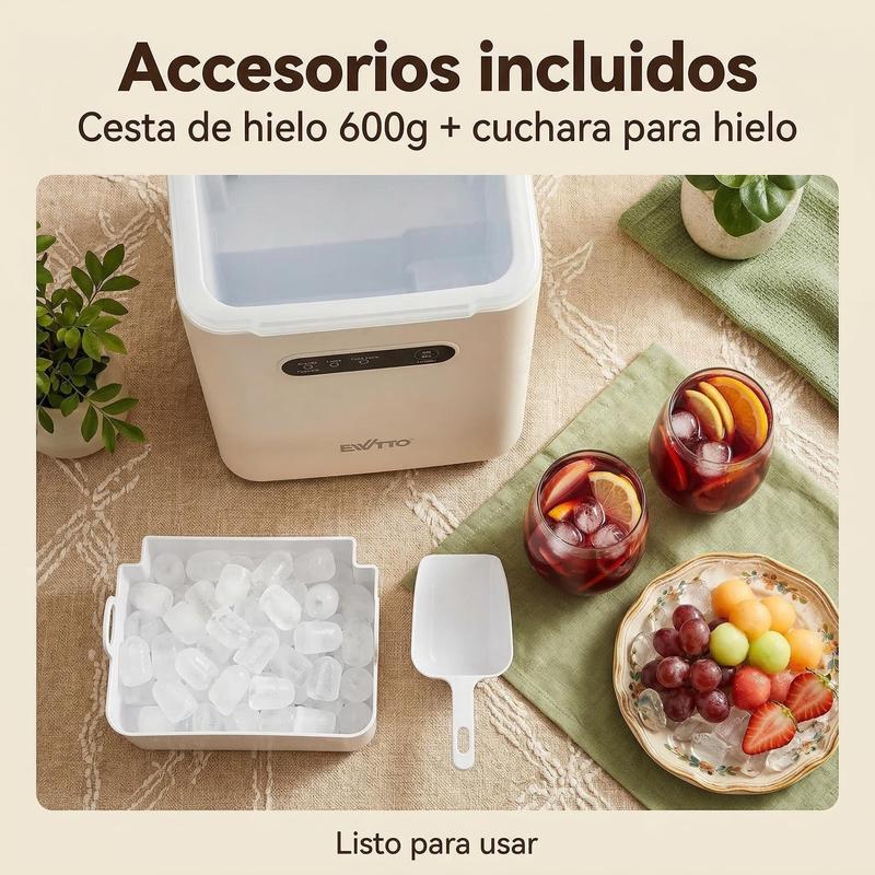 Máquina De Hielo Portátil Ewtto Con Cesta Y Pala Para Hielo fabricador de hieloID