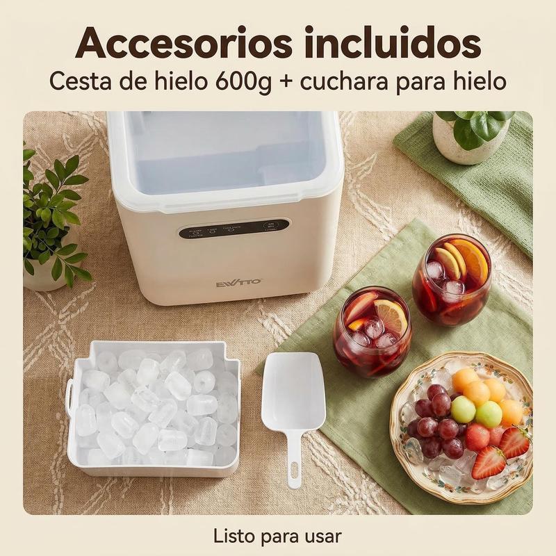 Máquina De Hielo Portátil Ewtto Con Cesta Y Pala Para Hielo fabricador de hieloID