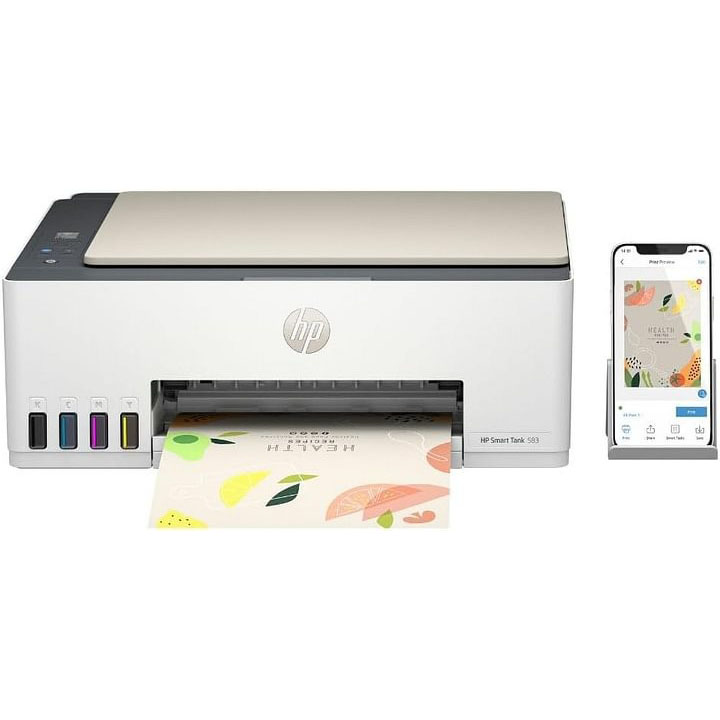 HP Impresora Multifuncional Smart Tank 580, Tinta Continua, Color, Wi-Fi, Dúplex (Doble Cara) Manual, Impresión Desde Smart App, 2 años de Garantía (1F3Y2A)