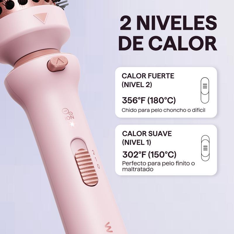 Wavytalk Multi Curl, 5 en 1 Ceramic Curling Wand, rizador de pelo de calentamiento rápido de 1/2 a 1 1/2 pulgadas y cepillo térmico, rizador de pelo de doble voltaje