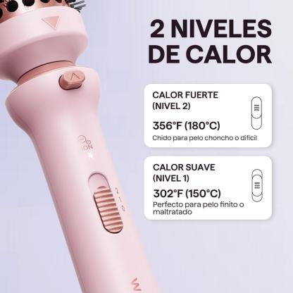Wavytalk Multi Curl, 5 en 1 Ceramic Curling Wand, rizador de pelo de calentamiento rápido de 1/2 a 1 1/2 pulgadas y cepillo térmico, rizador de pelo de doble voltaje