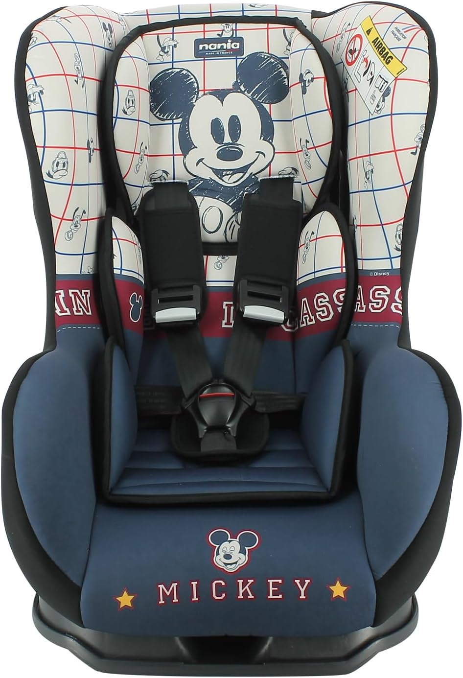 Disney - COSMO Autoasiento Grupo 0/1/2 (0-25Kg) - Made in France - Respaldo de carretera 0-10Kg - Inclinable -