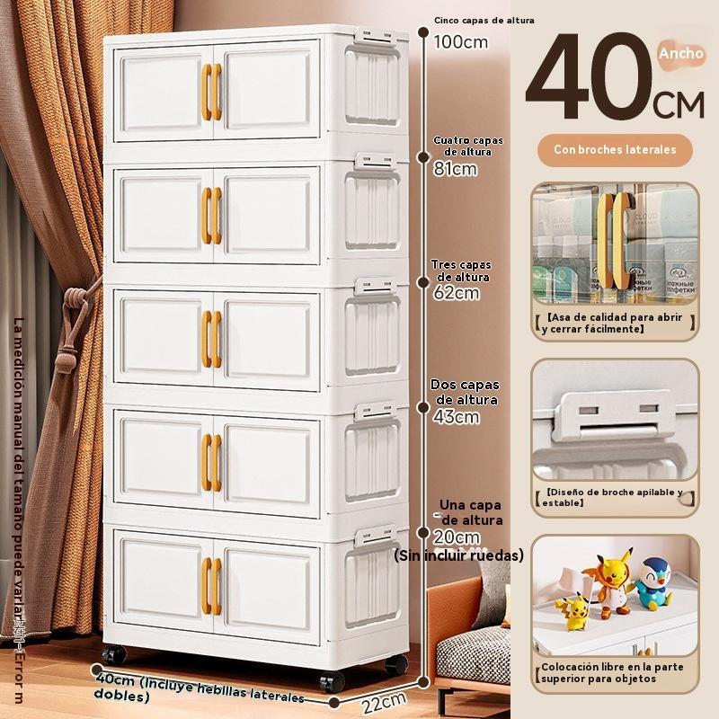 Gabinete de exhibición plegable de doble puerta en oferta, gabinete de almacenamiento de ropa para el hogar, organizador de caja, armario de almacenamiento de juguetes y snacks