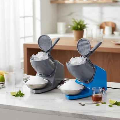 Maquina Trituradora De Hielo Para Raspados Eléctrica Tritura 50 Kilos De Hielo Acero Inoxidable y plástico Triturador Hielo Con Boul Hielo Frappes Raspados de Hielo Acero inoxidable y plástico resistente