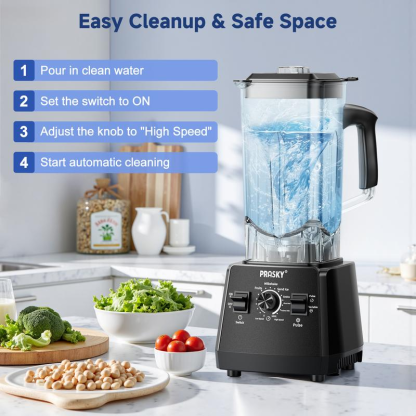 Prasky 2 en 1: Licuadora y Molinillo de 102 oz para uso doméstico. Potente licuadora de cocina de gran capacidad (68 oz), libre de BPA, con 2 recipientes de sobremesa. Tritura hielo, prepara salsas y batidos, y muele café y especias. Ideal para bebidas co