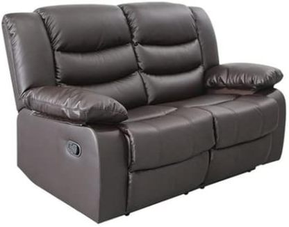 Sillón Midtown Concept Lounge Lounge de 2 secciones tapizado en piel sintética - Marrón - 95 CM X 104 CM X 150 CM