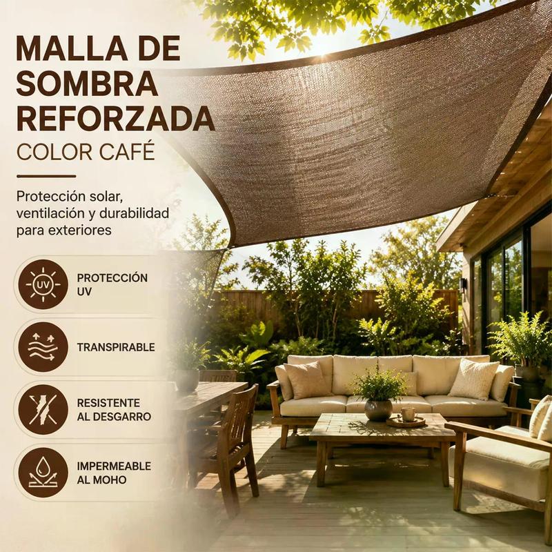 Malla Sombra Para Jardin 6x4 Metros Con Cuerda De 10 Metros + 4 Hebilla, 95 % De Bloqueo De La Luz Protección Uv Antiviento Y Impermeable Apto Para Uso En Exteriores, Patios Y Cocheras Beige