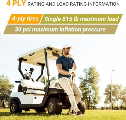 AR-PRO Paquete de 2 neumáticos para cortacésped de 20 x 8.00-8 (4 capas sin cámara), neumáticos sin cámara de repuesto para cortacésped, carritos de golf y ATV, llanta no incluida