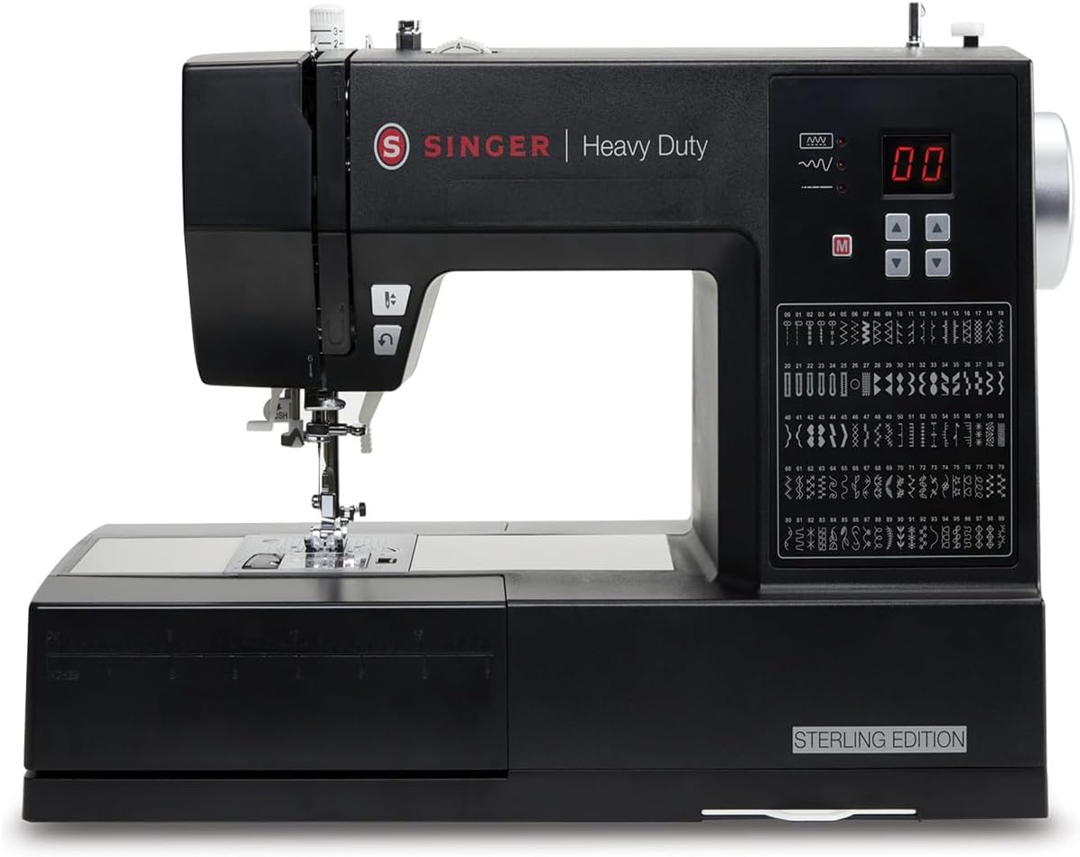 SINGER Máquina de coser de ley 6600C resistente con kit de accesorios, motor fuerte con potencia de perforación mejorada, aplicaciones de 215 puntadas, marco de metal completo, visualización LCD y
