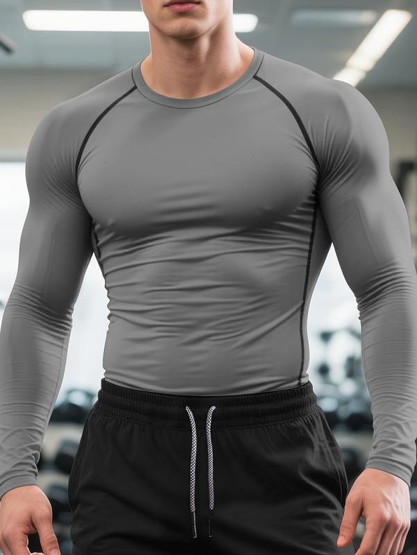 4 camisetas deportivas de manga larga para hombre, ajustadas y moldeadoras, camiseta de compresión, transpirable y cómoda, ideal para correr, entrenar y ciclismo, Top de Ropa Deportiva,Ropa de Ciclismo,Camiseta de Rendimiento,Camiseta Muscle Fit,Camiseta