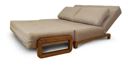 Sofa Cama Plegable Matrimonial Moderno Ingenia Mobydec Marrón Lino