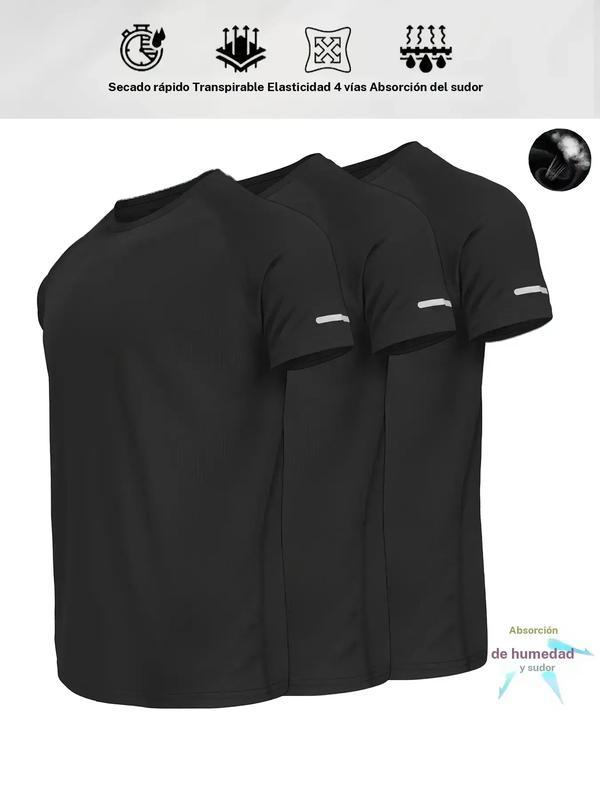 Camiseta casual de manga corta para hombre con diseño reflectante; prenda superior transpirable ideal para el verano, running, gimnasio y entrenamiento deportivo; camiseta ajustada a rayas para uso diario y actividades al aire libre.