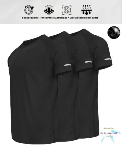 Camiseta casual de manga corta para hombre con diseño reflectante; prenda superior transpirable ideal para el verano, running, gimnasio y entrenamiento deportivo; camiseta ajustada a rayas para uso diario y actividades al aire libre.