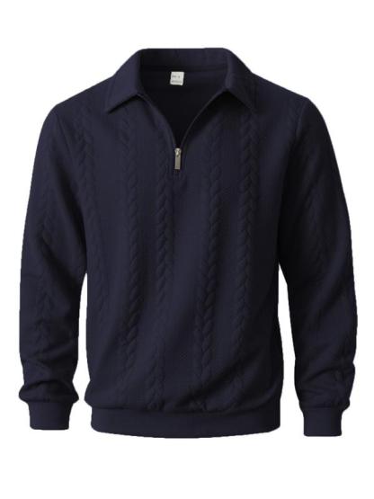 Sudadera tipo polo de punto de manga larga para hombre — Paquete de 3