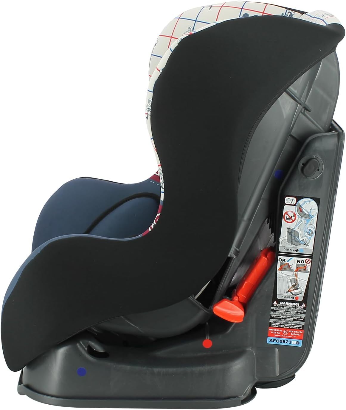 Disney - COSMO Autoasiento Grupo 0/1/2 (0-25Kg) - Made in France - Respaldo de carretera 0-10Kg - Inclinable -