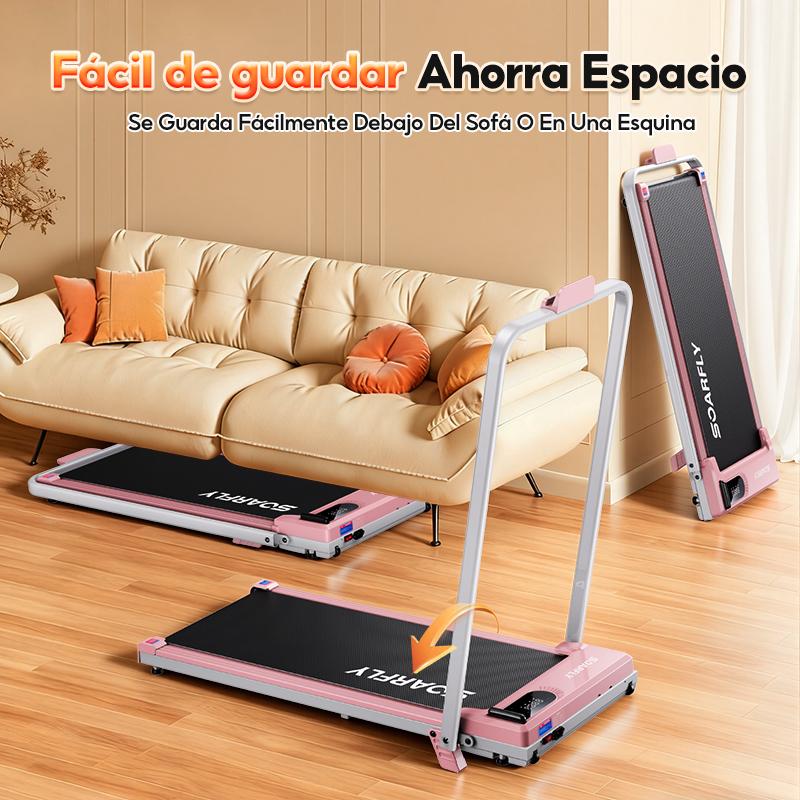Caminadora Eléctrica con Pasamanos para Casa y Oficina, Cinta de Correr Plegable con Motor 3.5 HP y Control Remoto