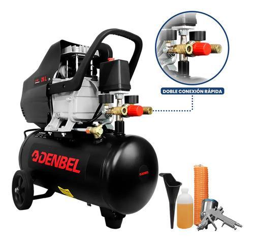 Compresor De Aire Eléctrico 2.5 HP Con Pistola De Gravedad Tanque 25L Doble Salida de Aire