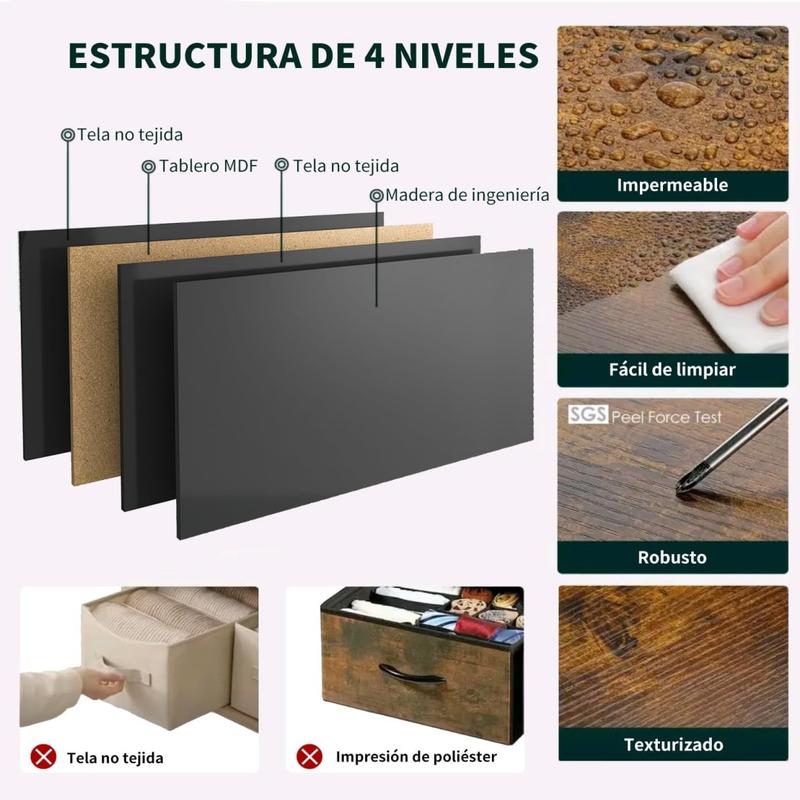 Mesita de Noche Inteligente con Luz LED Ajustable, 3 Cajones, Tapa Deslizante, Puertos USB y Tomas de Corriente, 45x35x68cm, Estación de Carga para Recámara, Negro