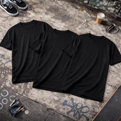 PAQUETE 3 PLAYERAS urban style-casual-camisetas negro y distintos colores