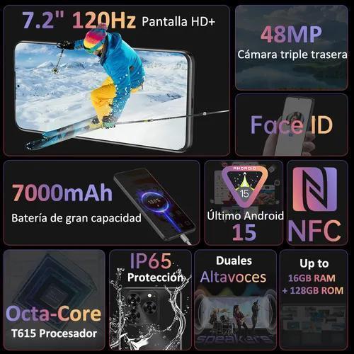 Cubot Note 60 Dual SIM 128 GB Azul 16 GB (6 GB + 10 GB ampliados) RAM Android 15 Pantalla 7,2\" 120 Hz Batería 7000 mAh Cámara Triple 48 MP Protección IP65 A