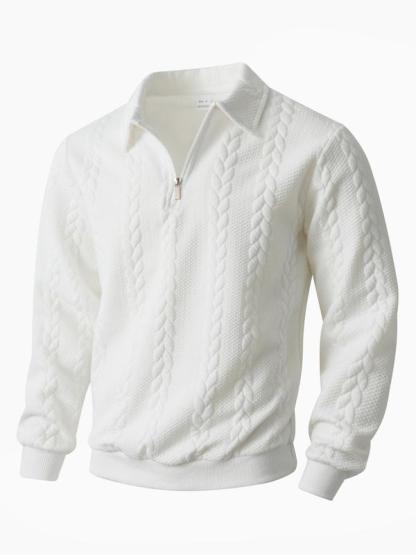 Sudadera tipo polo de punto de manga larga para hombre — Paquete de 3