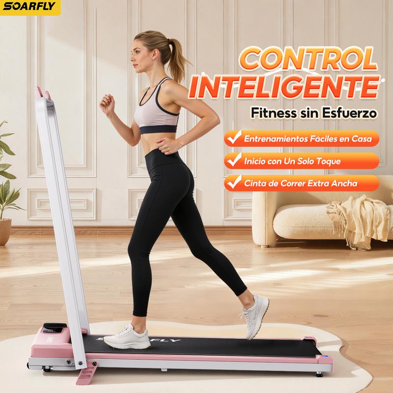 Caminadora Eléctrica con Pasamanos para Casa y Oficina, Cinta de Correr Plegable con Motor 3.5 HP y Control Remoto