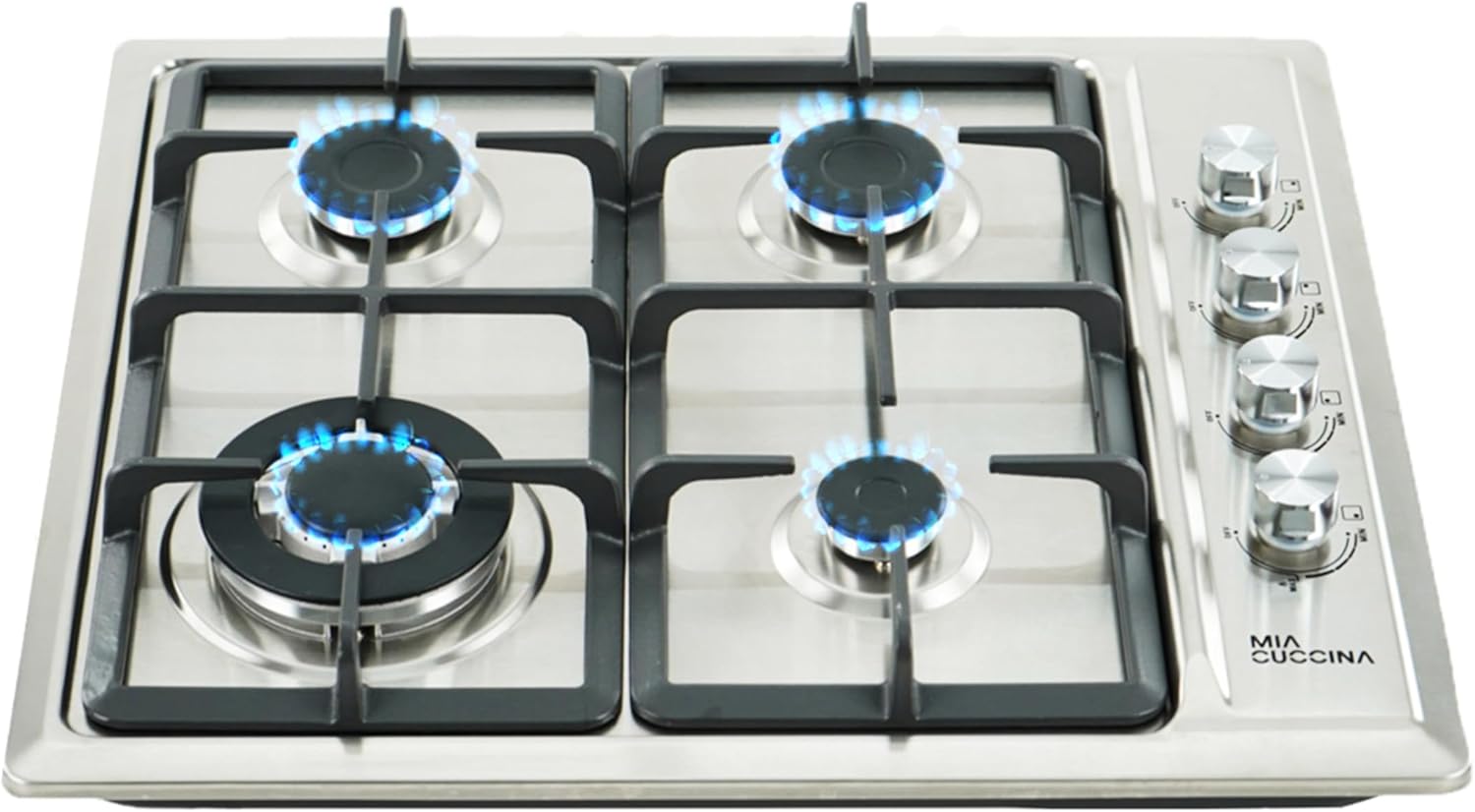 [Copy]Parrilla de Gas - Estufa Empotrable - Natural o LP | Estufa 5 Quemadores - Ideal para tu Hogar | Parrilla de Gas 5 Quemadores de Acero Inoxidable | Perfecta para Cocina Integral | MIA CUCCINA 63x53
