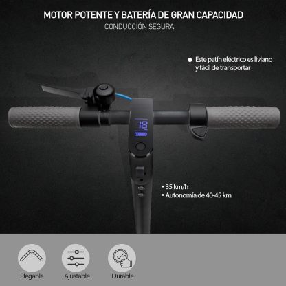 Bluelander Scooter E9 MAX Eléctrico Plegable para Adultos, Velocidad 35 km/h, Autonomía 40-45 km, Motor Sin Escobillas 960W, Scooter Adulto, Control por App Bluetooth, Scooter