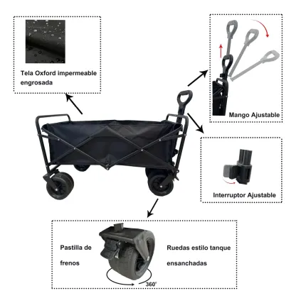 [Copy]Carrito De Camping Plegable, Carro De 360°, Plegable, Para E