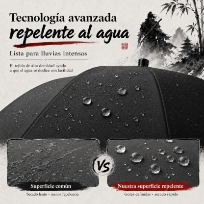 [Para todo clima] Paraguas estilo katana — 106 cm, resistente al viento y de secado rápido