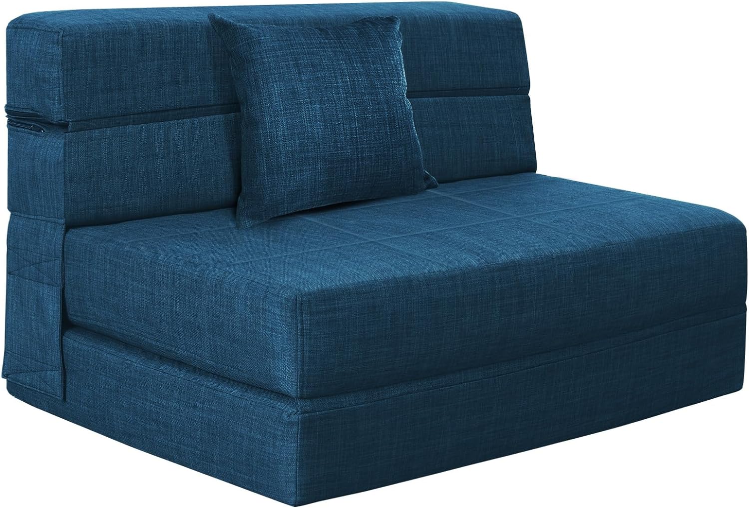 Nigoone - Sofá plegable tamaño Queen de espuma viscoelástica con 2 almohadas, sillón perezoso, triple futón, camas convertibles, funda lavable, gris oscuro