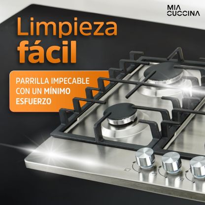 [Copy]Parrilla de Gas - Estufa Empotrable - Natural o LP | Estufa 5 Quemadores - Ideal para tu Hogar | Parrilla de Gas 5 Quemadores de Acero Inoxidable | Perfecta para Cocina Integral | MIA CUCCINA 63x53