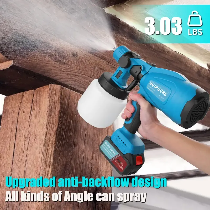 ⭐Máquina de pintura en aerosol inalámbrica con pistola pulverizadora eléctrica alimentada por batería de 21 V, equipada con un motor de cobre puro, boquilla giratoria de 360° y diseño antirretorno.