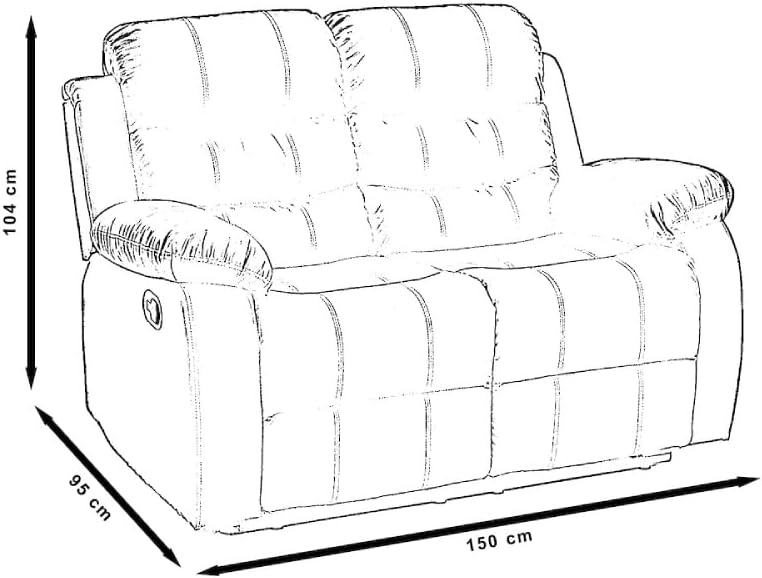 Sillón Midtown Concept Lounge Lounge de 2 secciones tapizado en piel sintética - Marrón - 95 CM X 104 CM X 150 CM
