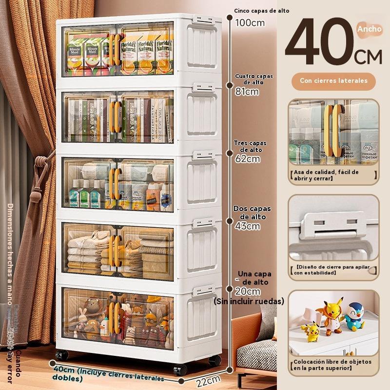 Gabinete de exhibición plegable de doble puerta en oferta, gabinete de almacenamiento de ropa para el hogar, organizador de caja, armario de almacenamiento de juguetes y snacks