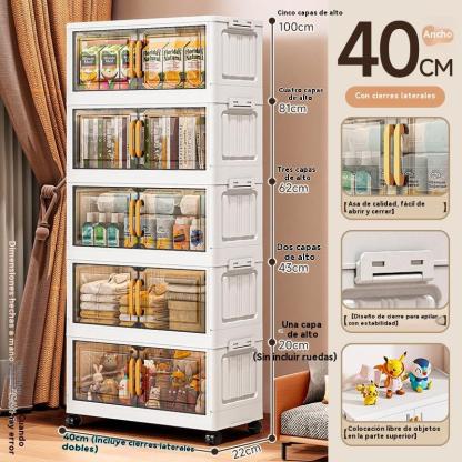 Gabinete de exhibición plegable de doble puerta en oferta, gabinete de almacenamiento de ropa para el hogar, organizador de caja, armario de almacenamiento de juguetes y snacks