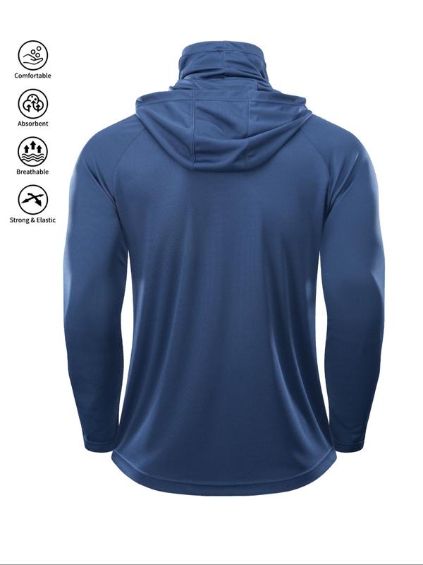 (3 piezas)Conjunto de protección solar con capucha para hombre 