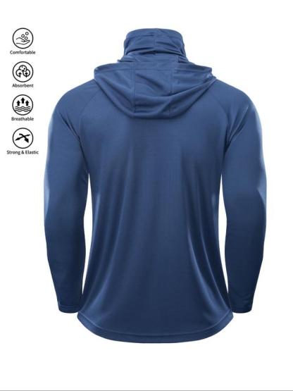 (3 piezas)Conjunto de protección solar con capucha para hombre 