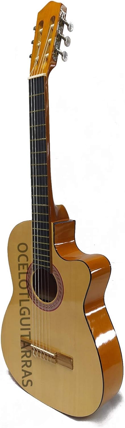 Guitarra Acústica Curva Ocelotl® Paquete Vital De Accesorios (Negro)