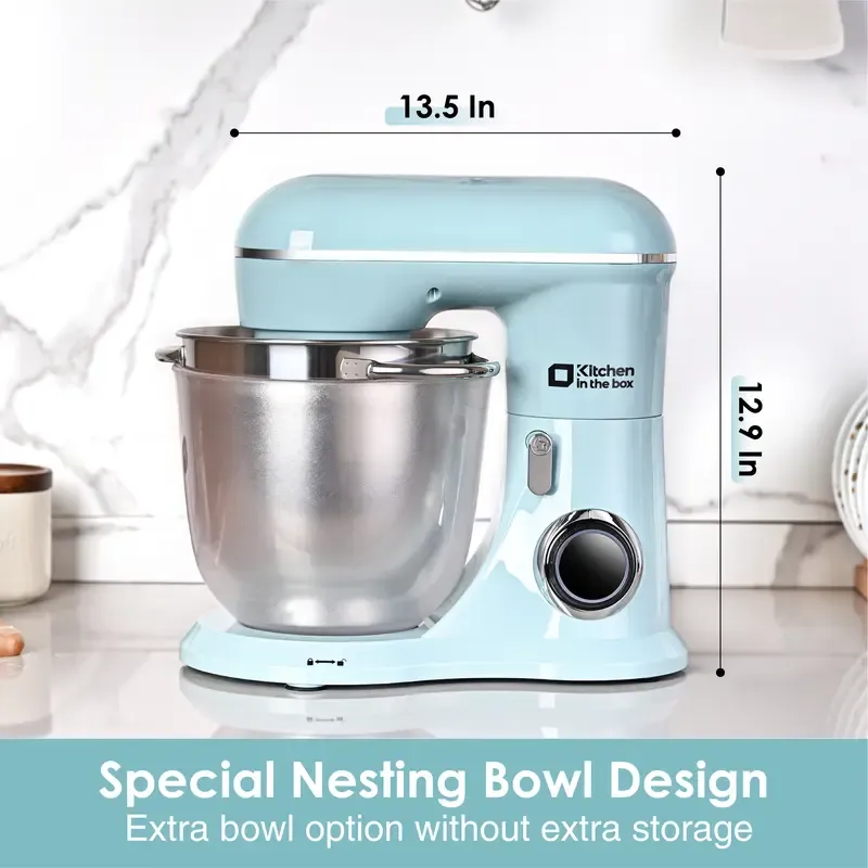 Batidora de pie, batidora eléctrica de cocina de 10 velocidades con cabezal inclinable y tazón de acero inoxidable; batidora para masas y repostería (pan, pasteles y galletas); regalo para la cocina.