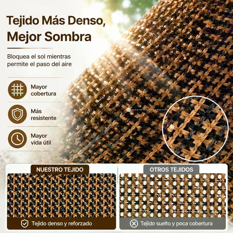 Malla Sombra Para Jardin 6x4 Metros Con Cuerda De 10 Metros + 4 Hebilla, 95 % De Bloqueo De La Luz Protección Uv Antiviento Y Impermeable Apto Para Uso En Exteriores, Patios Y Cocheras Beige