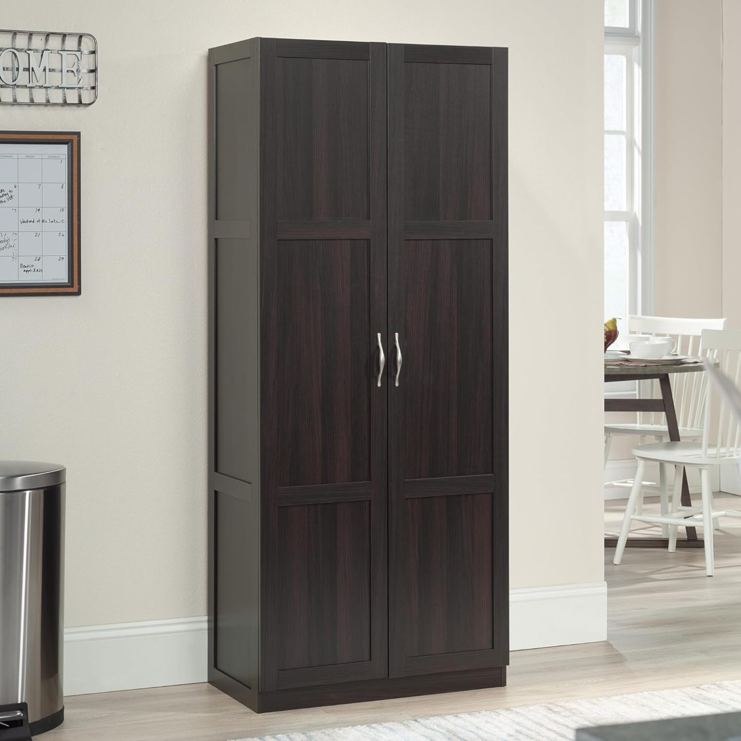 Sauder - Armarios de Almacenamiento Diversos para despensa, Longitud: 75,2 cm x Ancho: 40,9 cm x Alto: 180,6 cm, Acabado de Roble Highland