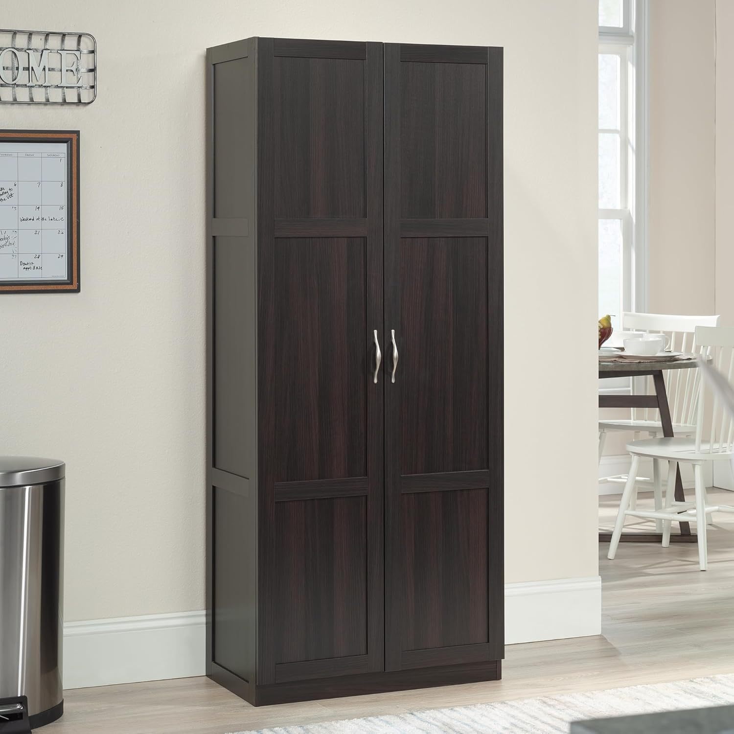 Sauder - Armarios de Almacenamiento Diversos para despensa, Longitud: 75,2 cm x Ancho: 40,9 cm x Alto: 180,6 cm, Acabado de Roble Highland